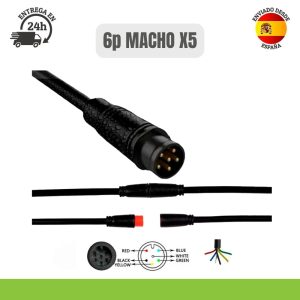 Conector impermeable 8 mm 6 pines