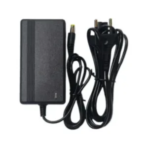 Cargador de batería de plomo 12V 1A con conector DC2.1 para patinetes eléctricos, juguetes y equipos compatibles.