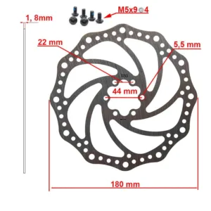 Disco de freno R6.1 con anclaje de 6 tornillos para patinete eléctrico y bici