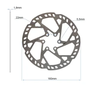 Disco de freno EWD004 de 160 mm con grosor de 2,3 mm