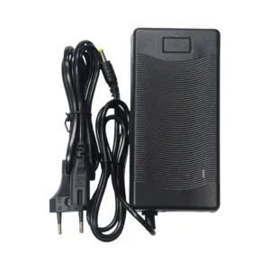 Cargador de batería de plomo 48V 3A con conector DC2.1 para patinetes eléctricos y dispositivos compatibles.