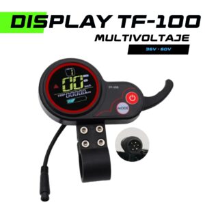 Display TF-100 multivoltaje 36V 60V con conexión de 6 pines para patinetes eléctricos