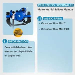 Detalle del kit de freno hidráulico SMG Mamba S1 para patinete eléctrico